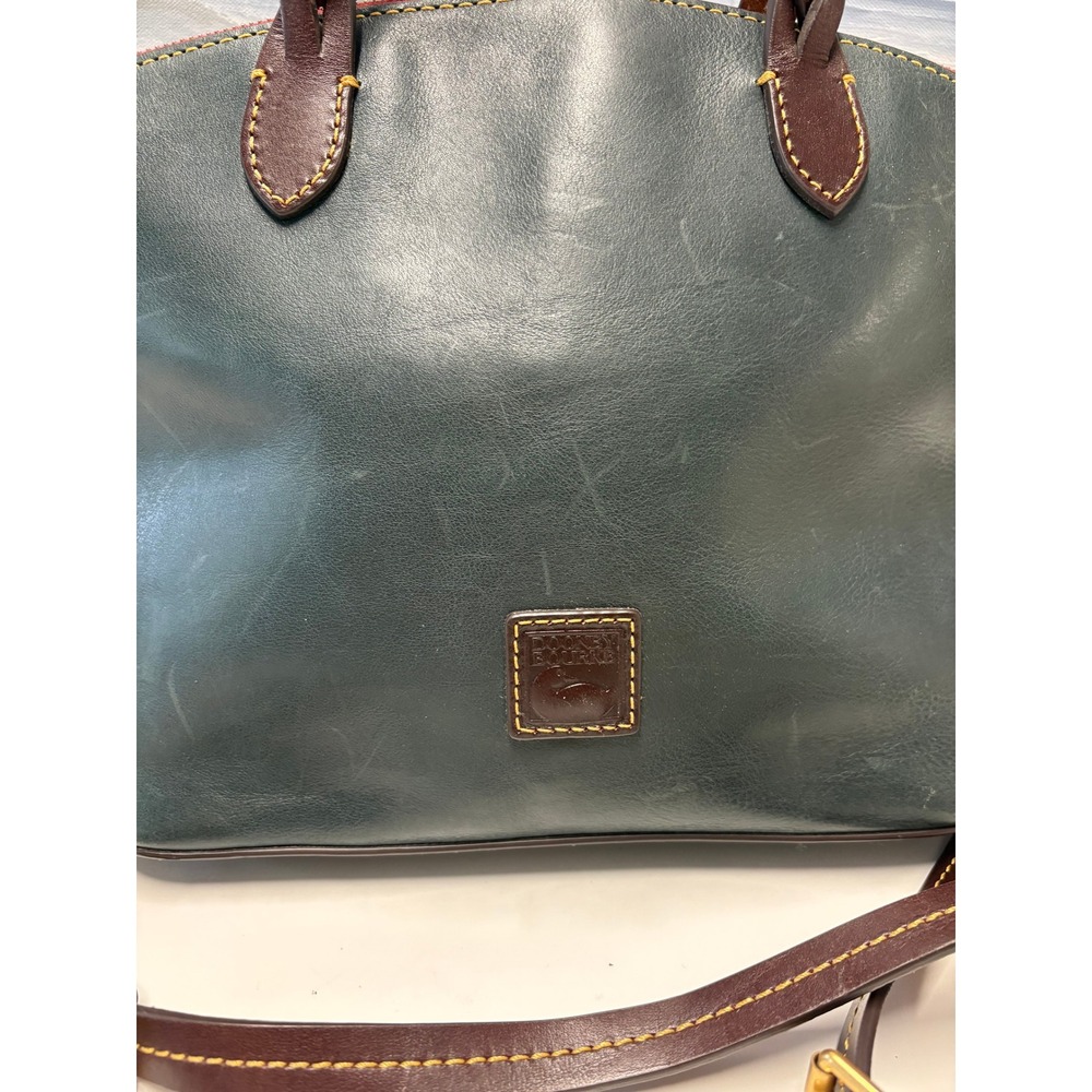 Dooney & Bourke Green Leather Braided Handle Satchel Crossbody Bag - Picture 3 of 10
